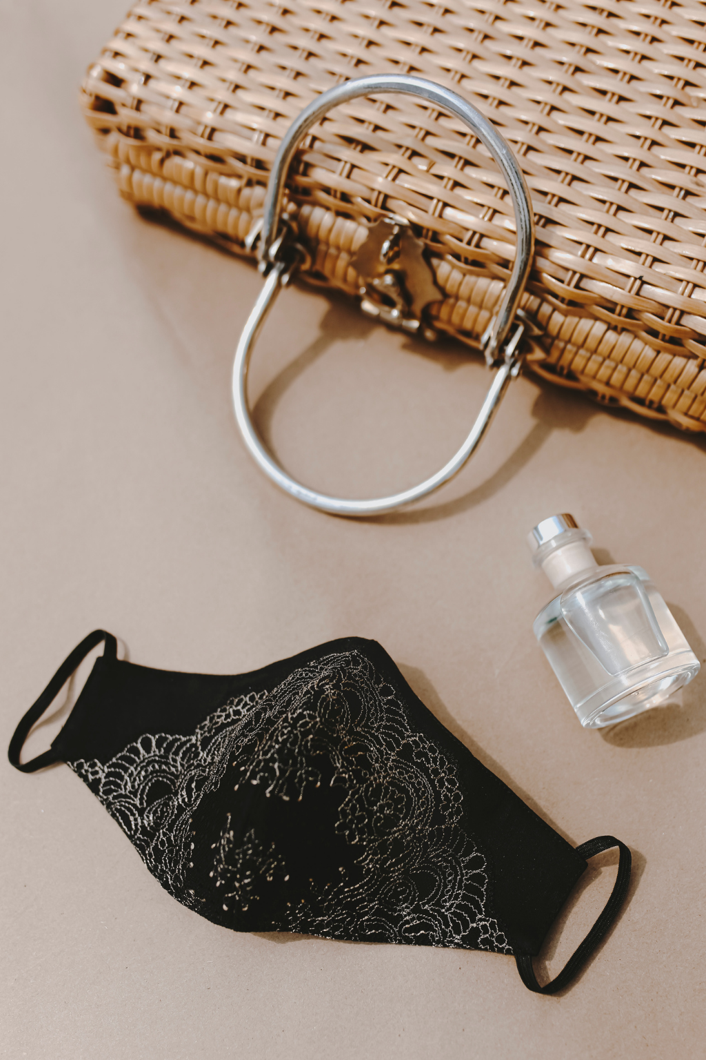 Black Gold Medallion Lace Mask