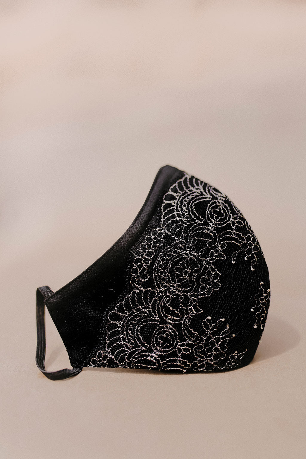 Black/Gold Lace Face Mask